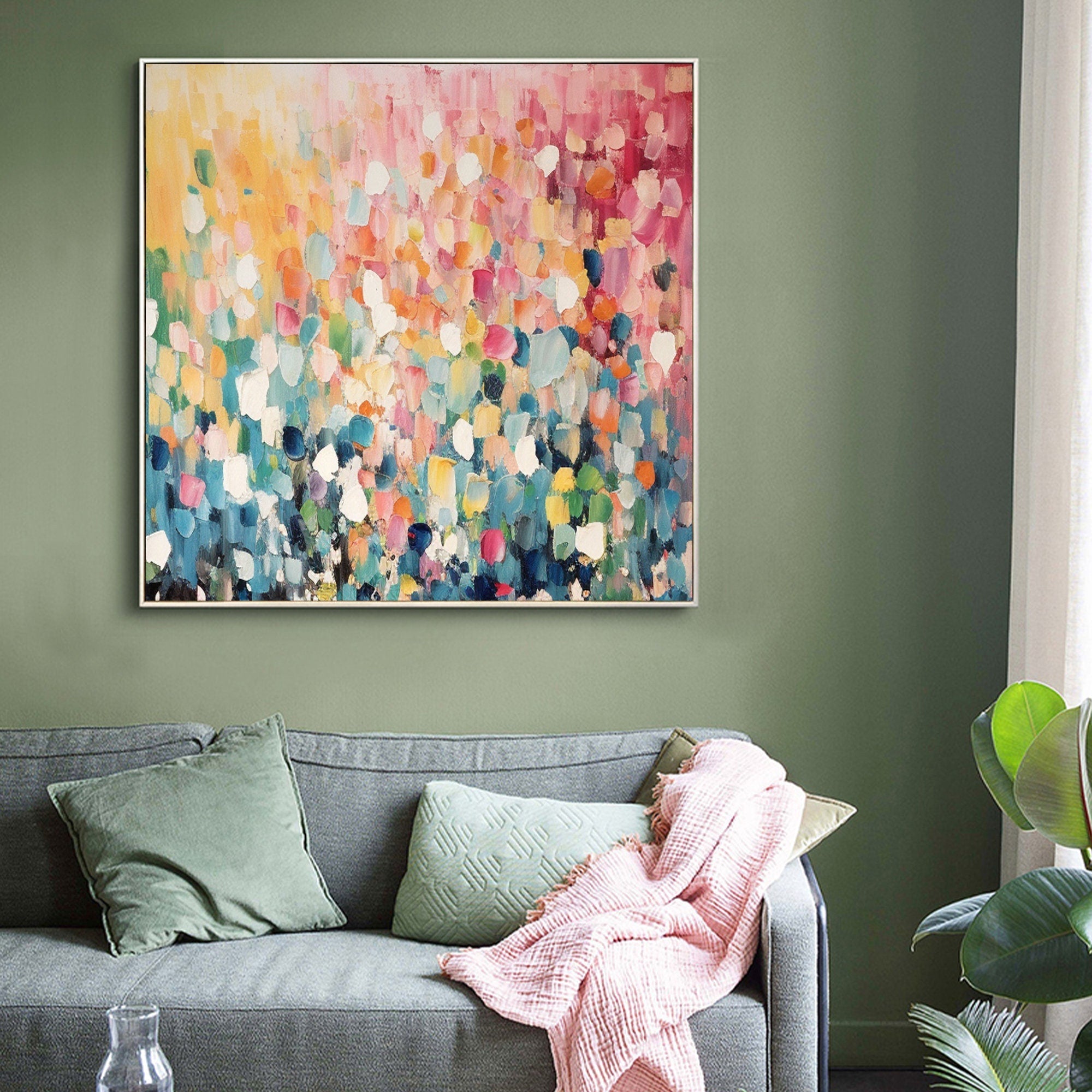 Radiant Burst: Abstract Expressionist Canvas Art