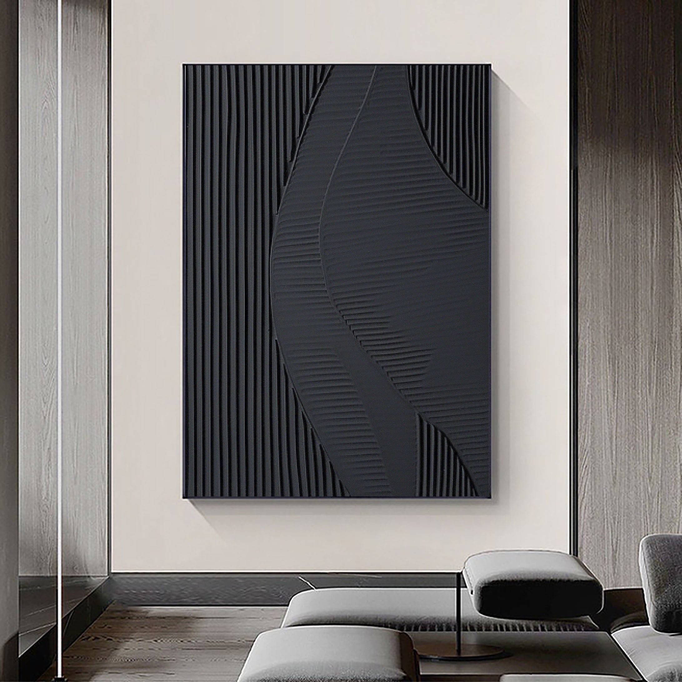 Waves of Noir: Minimal Texture Art