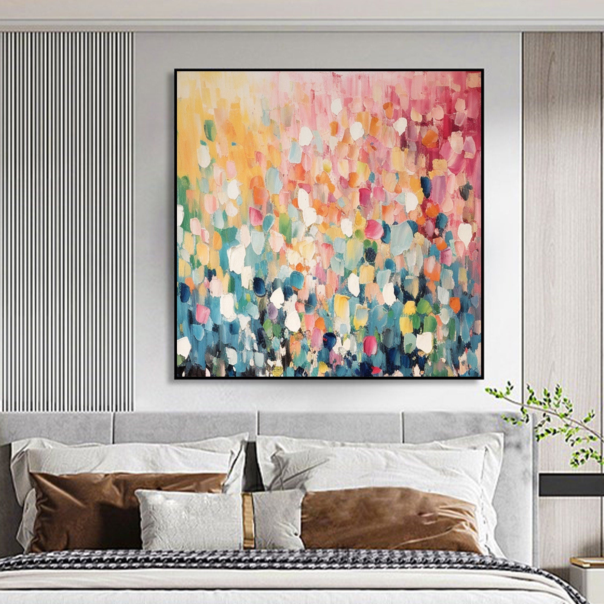 Radiant Burst: Abstract Expressionist Canvas Art