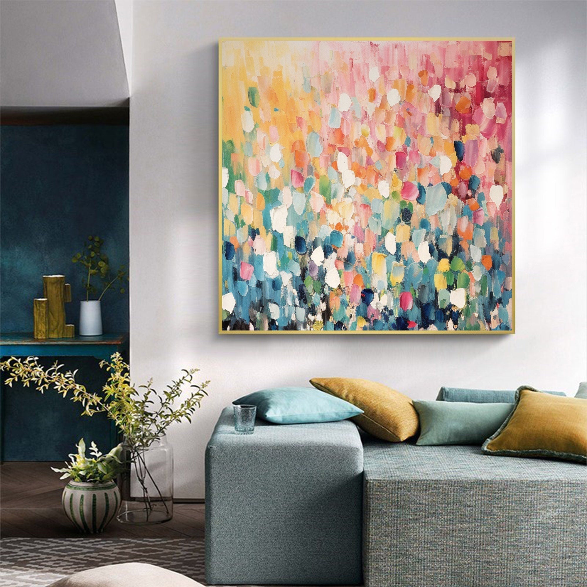 Radiant Burst: Abstract Expressionist Canvas Art