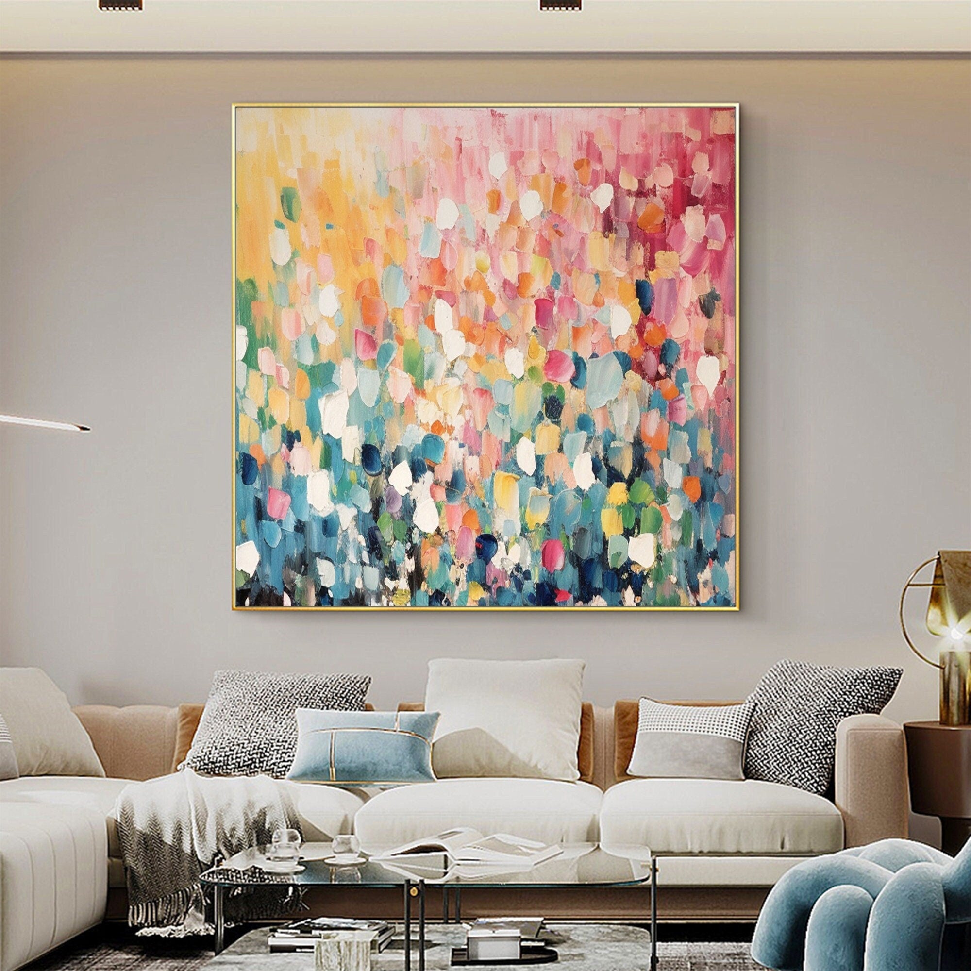 Radiant Burst: Abstract Expressionist Canvas Art