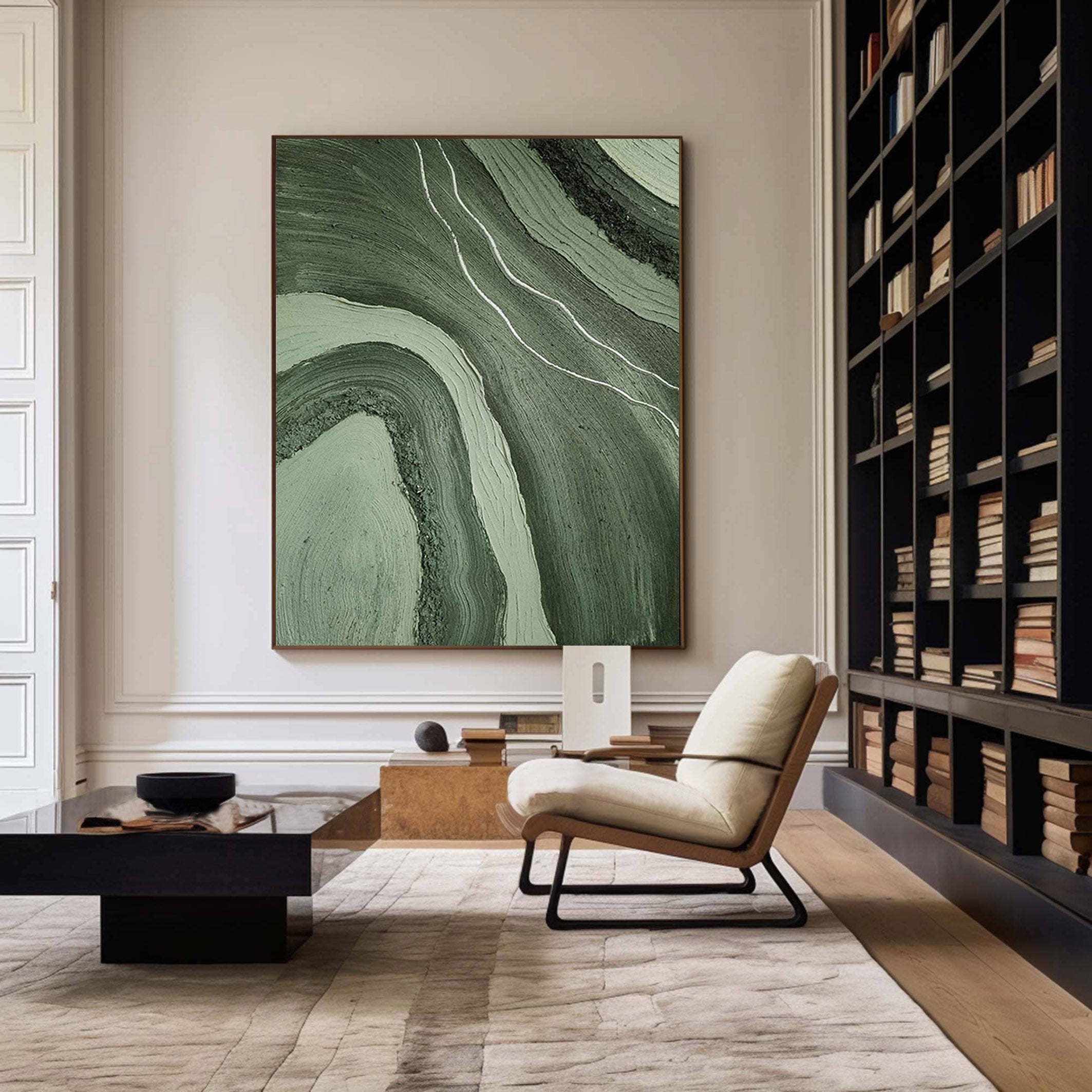 Verdant Waves: Textured Green Art