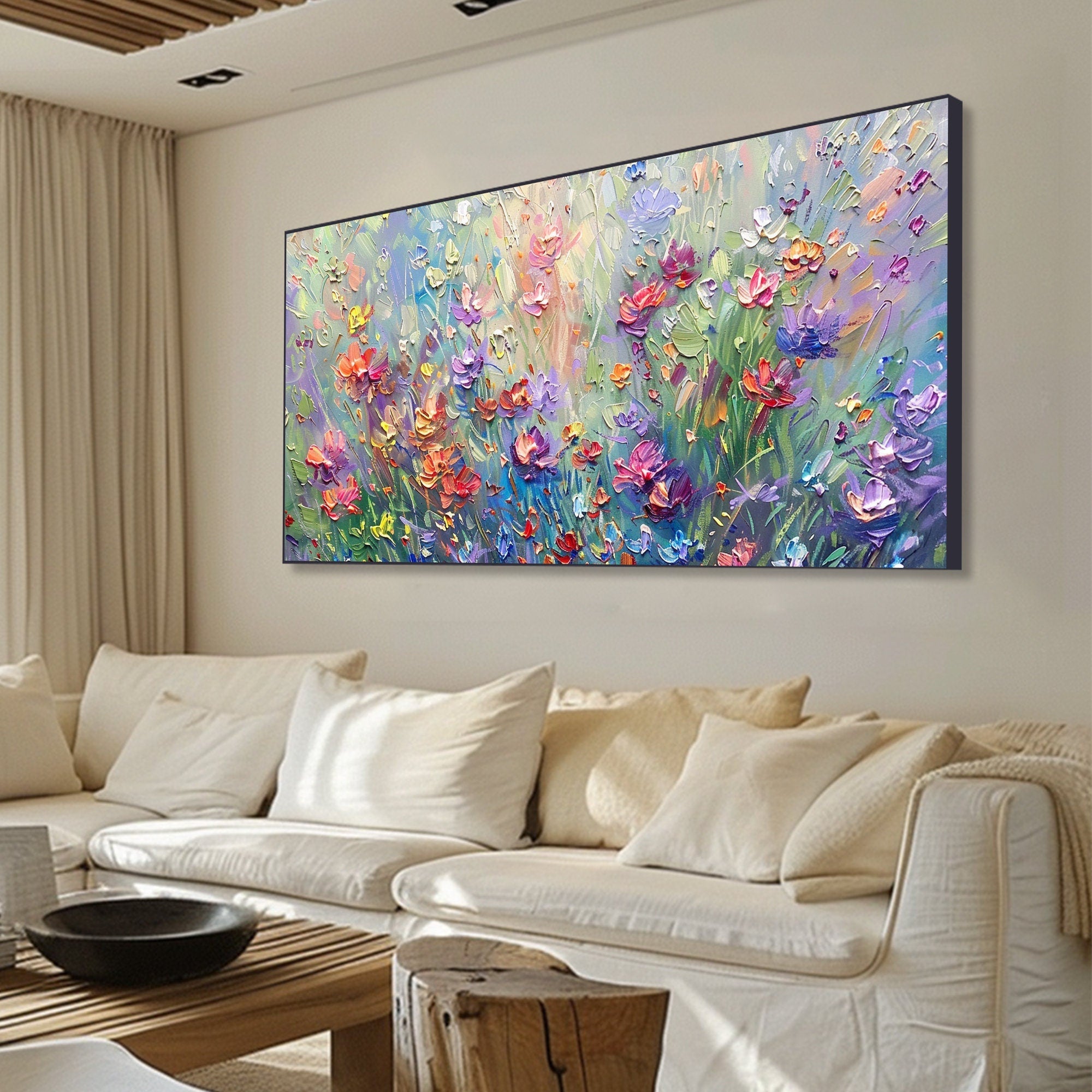 Garden Bloom: Vibrant Floral Abstract Painting