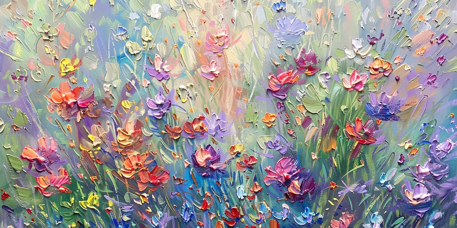 Garden Bloom: Vibrant Floral Abstract Painting