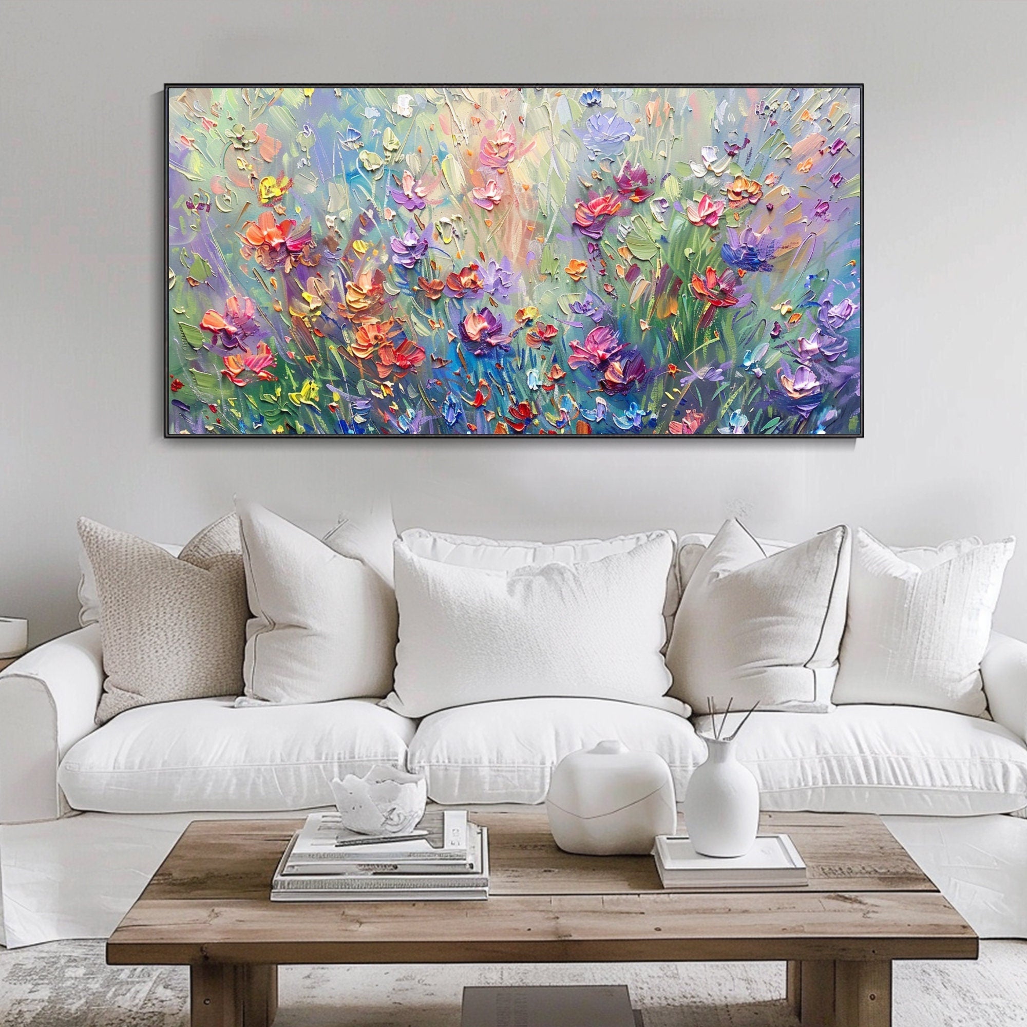 Garden Bloom: Vibrant Floral Abstract Painting