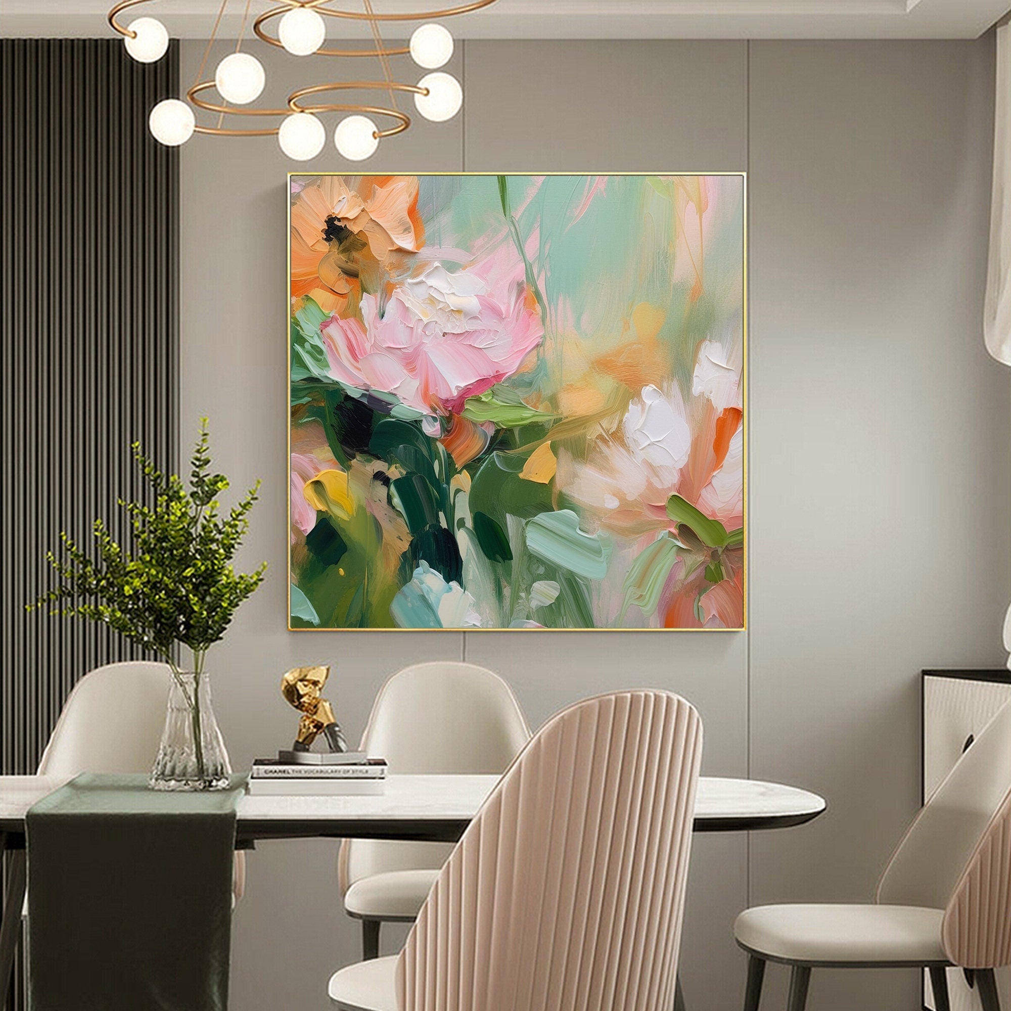 Pastel Dreams: Abstract Floral Canvas Painting