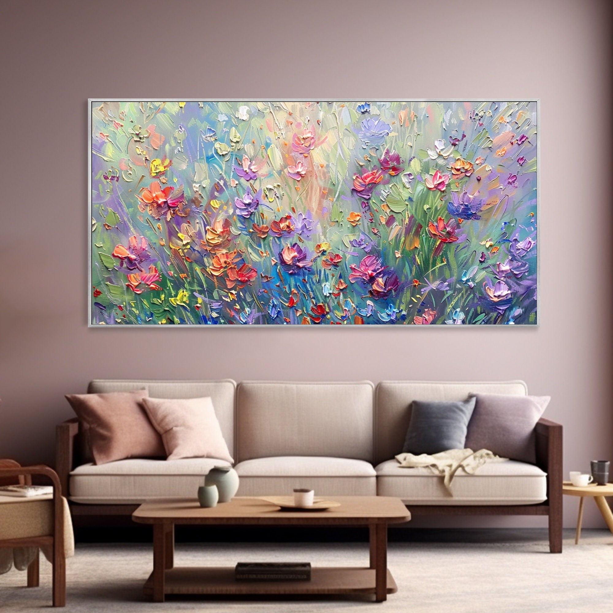 Garden Bloom: Vibrant Floral Abstract Painting