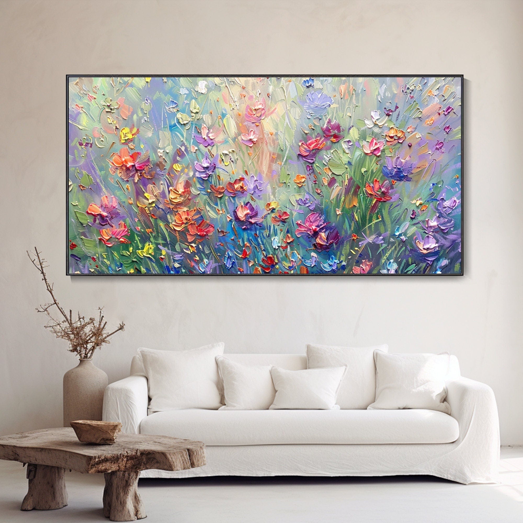 Garden Bloom: Vibrant Floral Abstract Painting