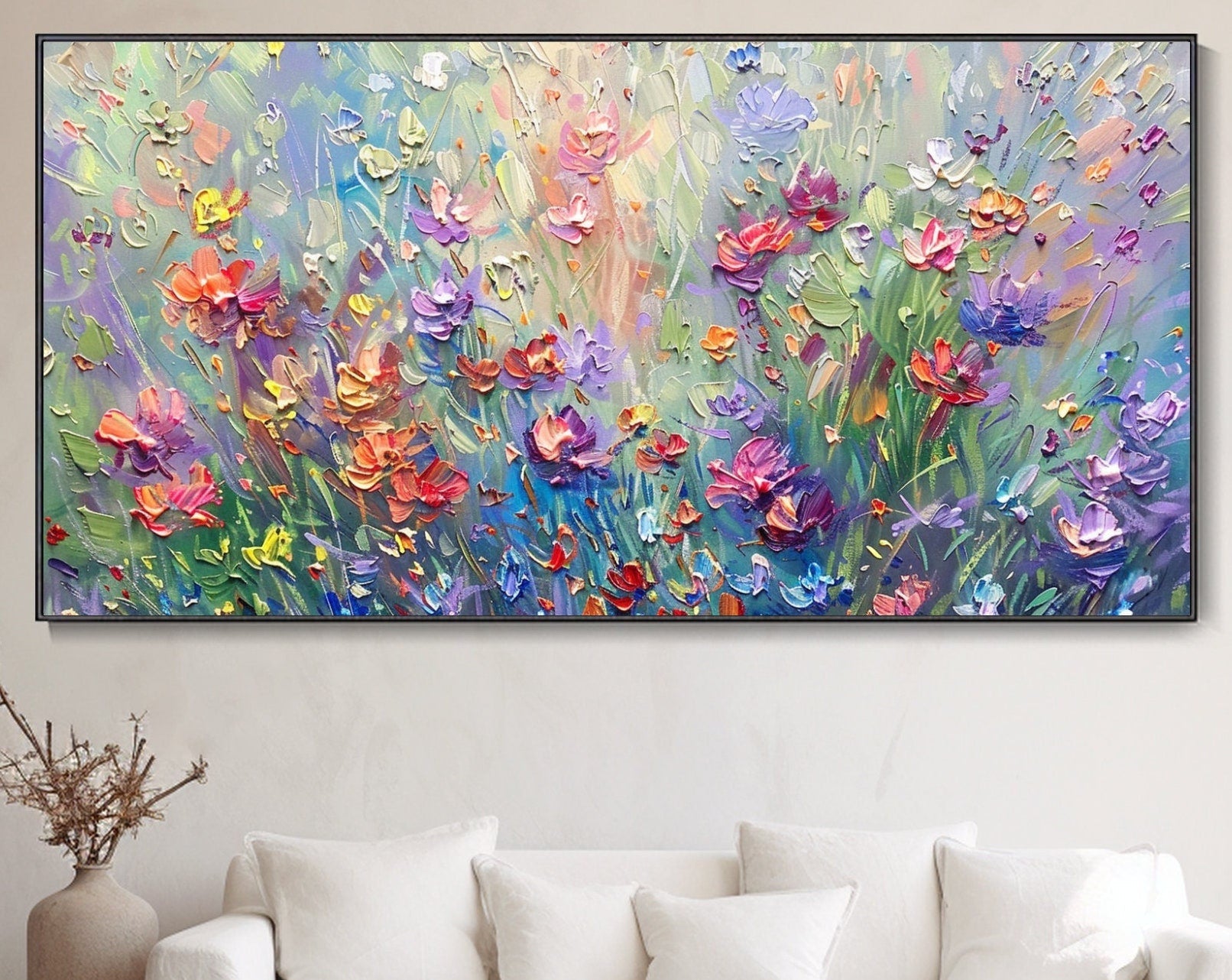 Garden Bloom: Vibrant Floral Abstract Painting