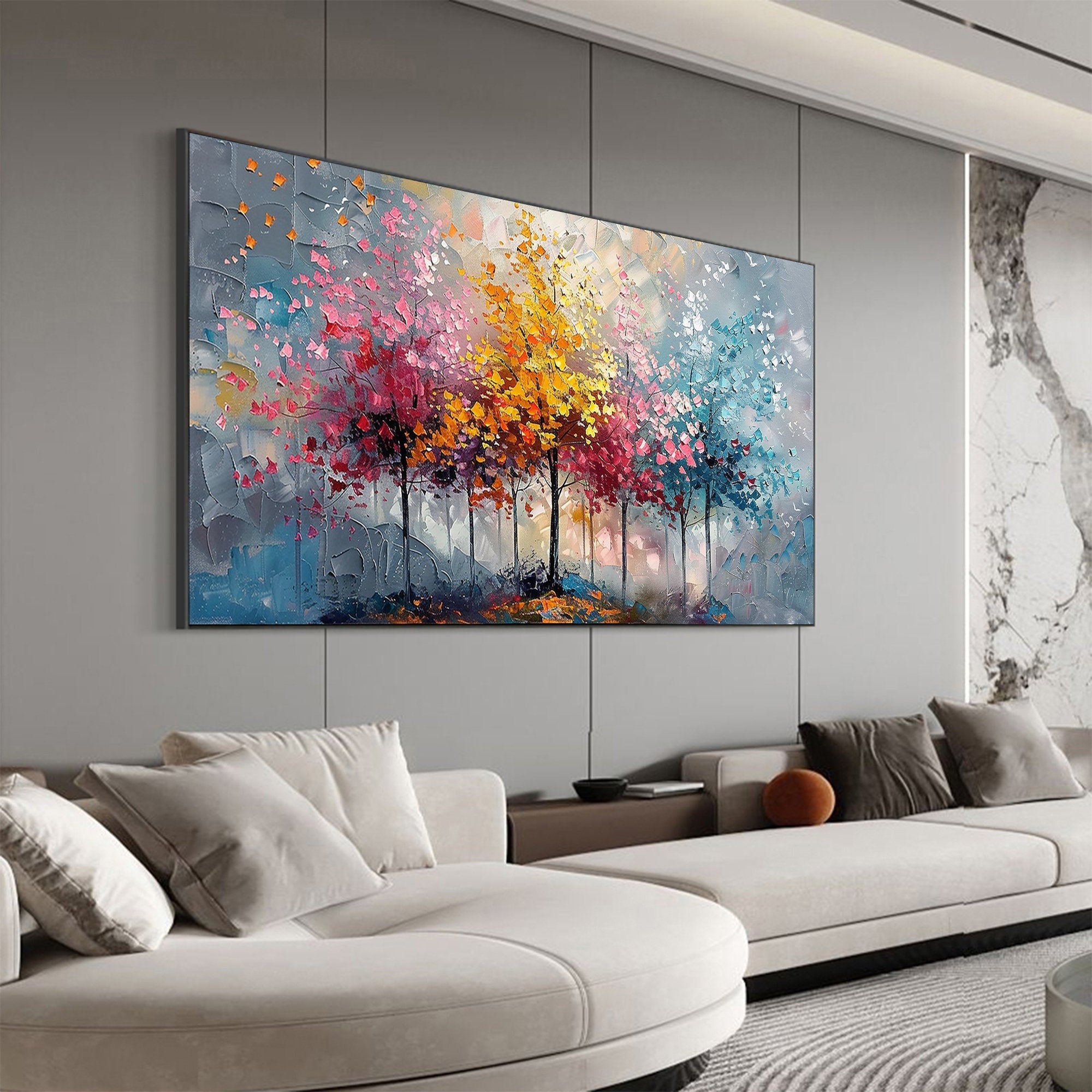 Color Symphony: Vibrant Trees Abstract Painting