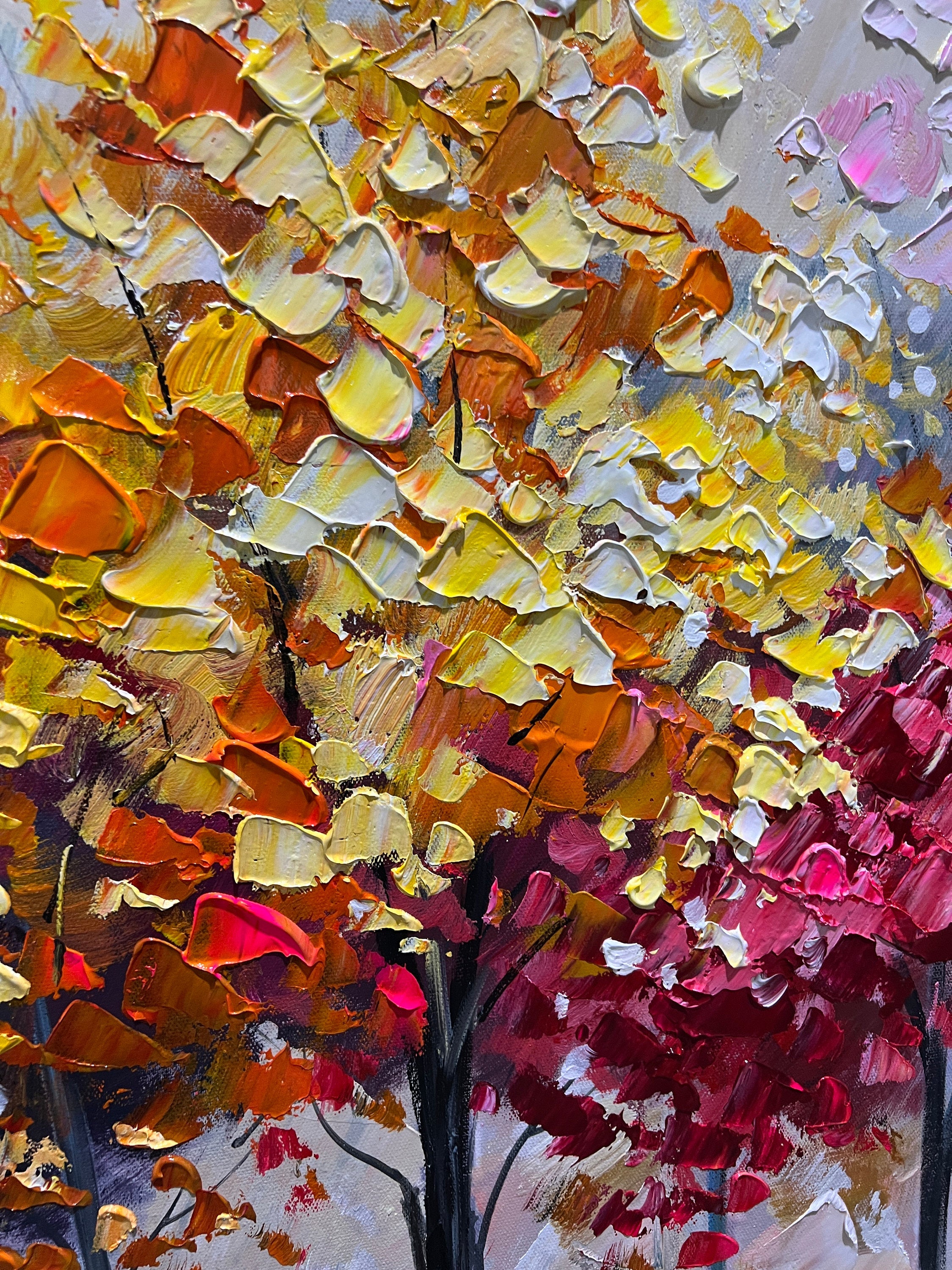 Color Symphony: Vibrant Trees Abstract Painting