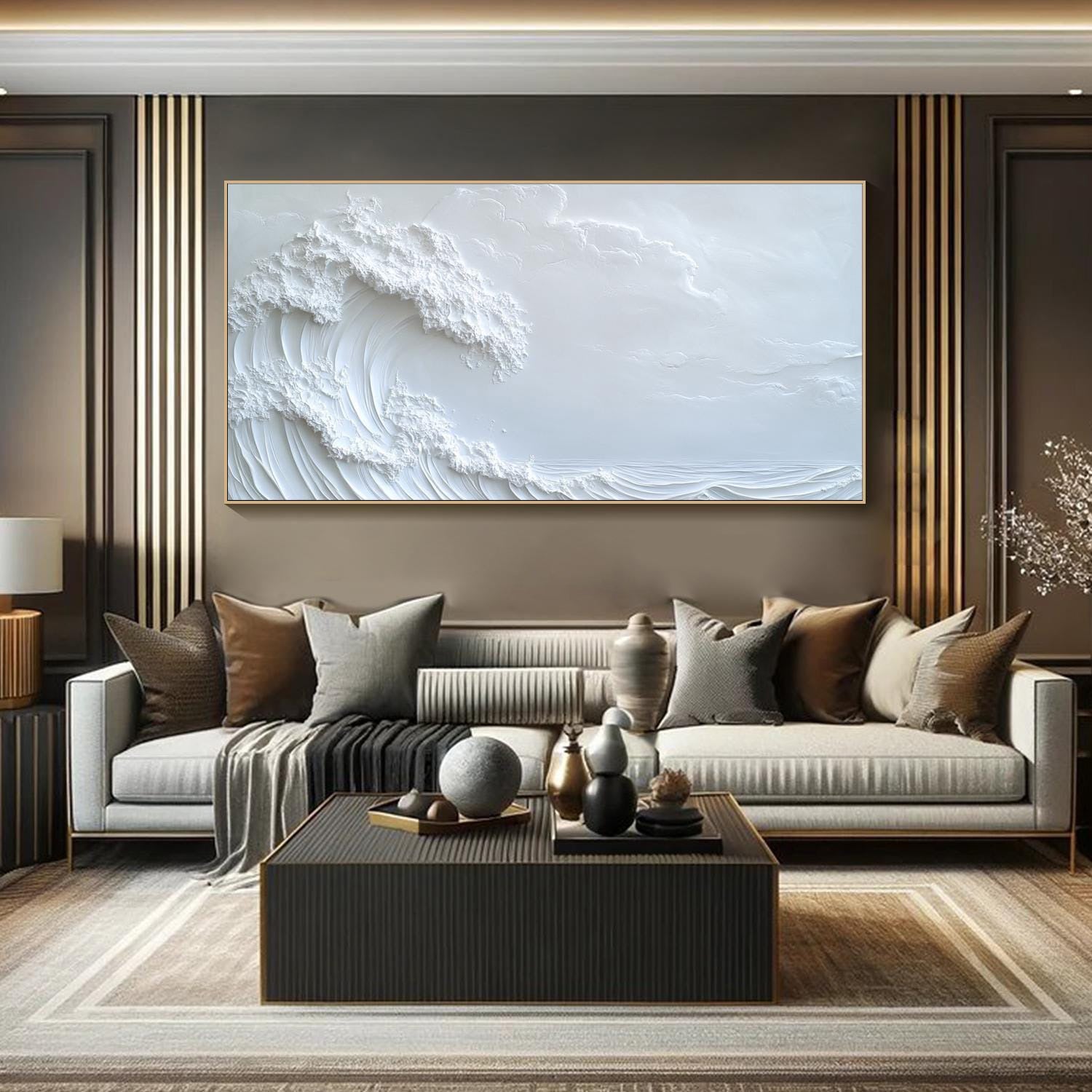 Ocean Whisper: Panoramic Wave Art