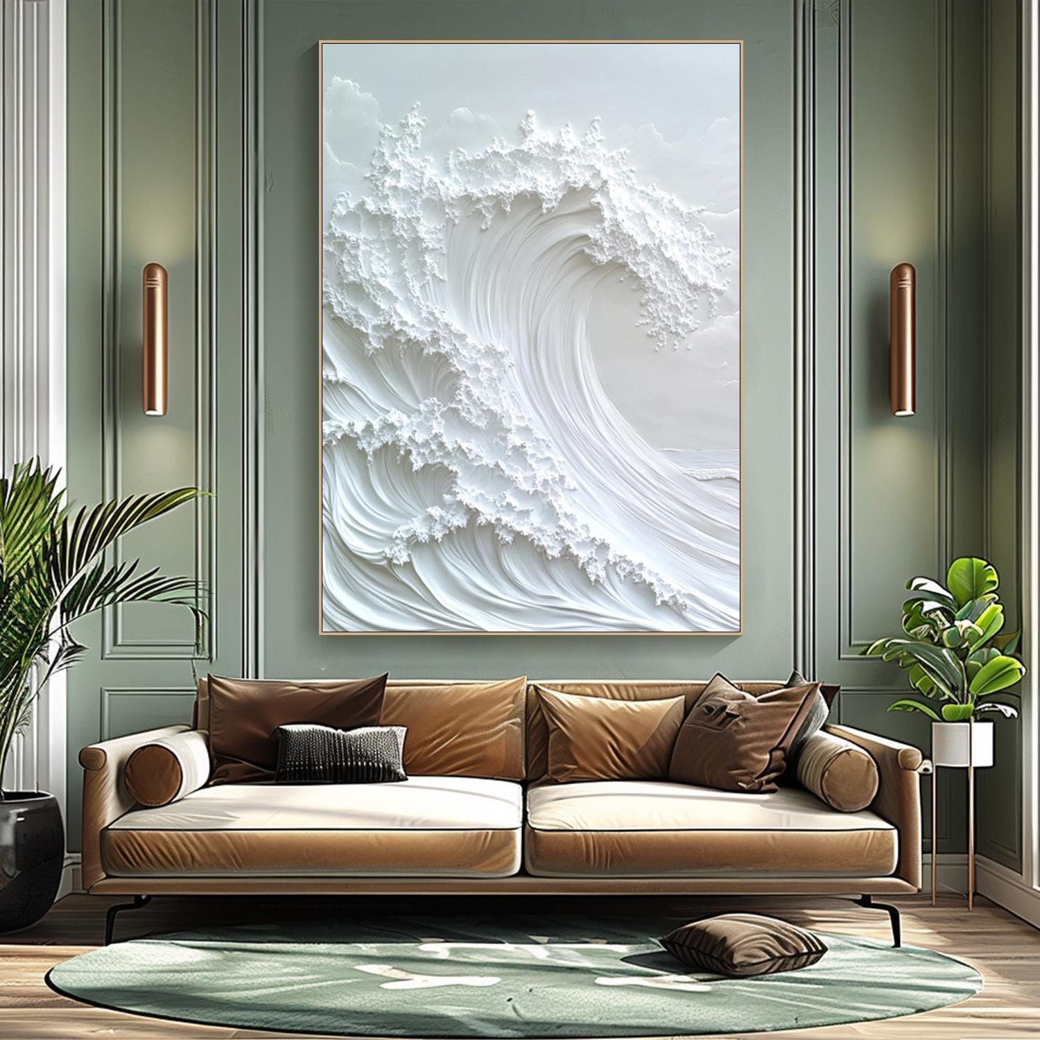 Tidal Serenity: Sculpted Wave Art