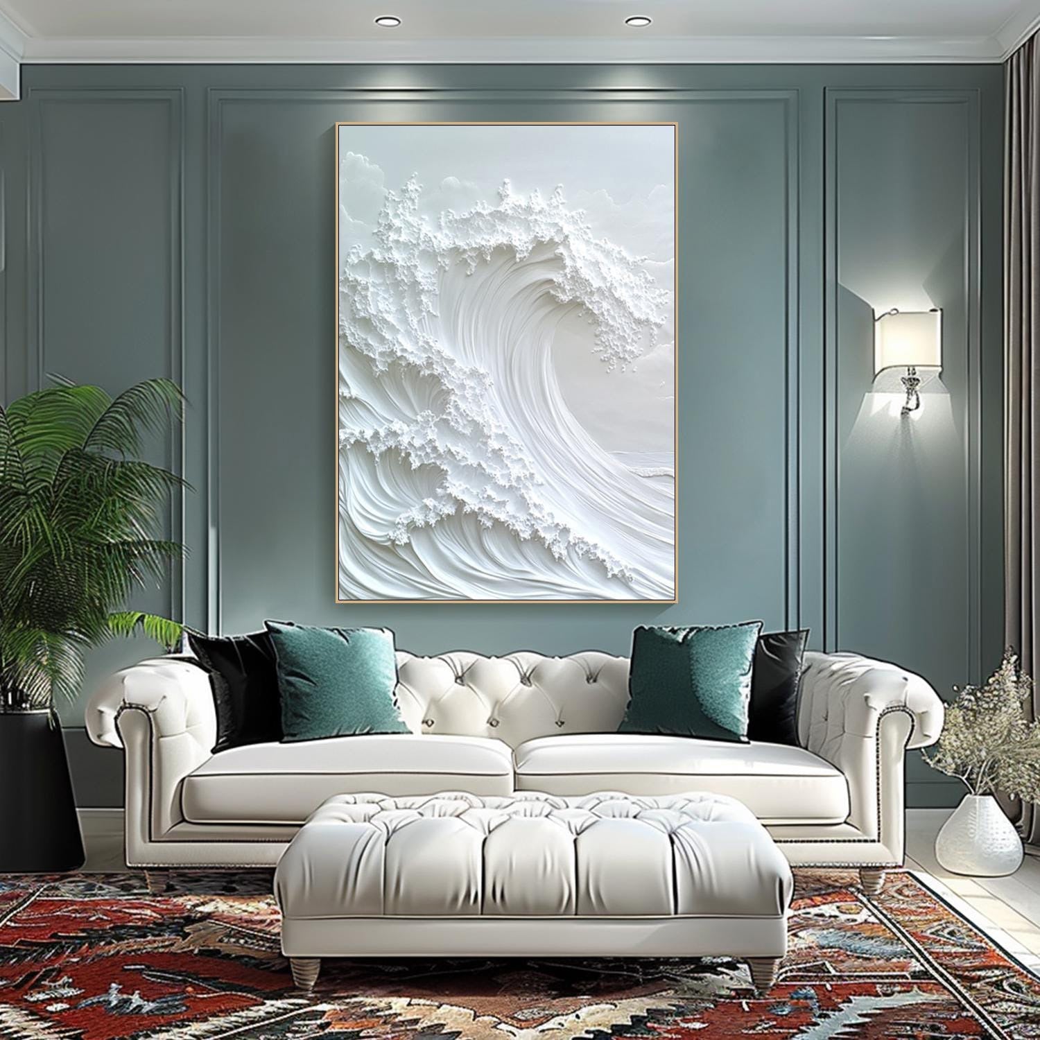 Tidal Serenity: Sculpted Wave Art