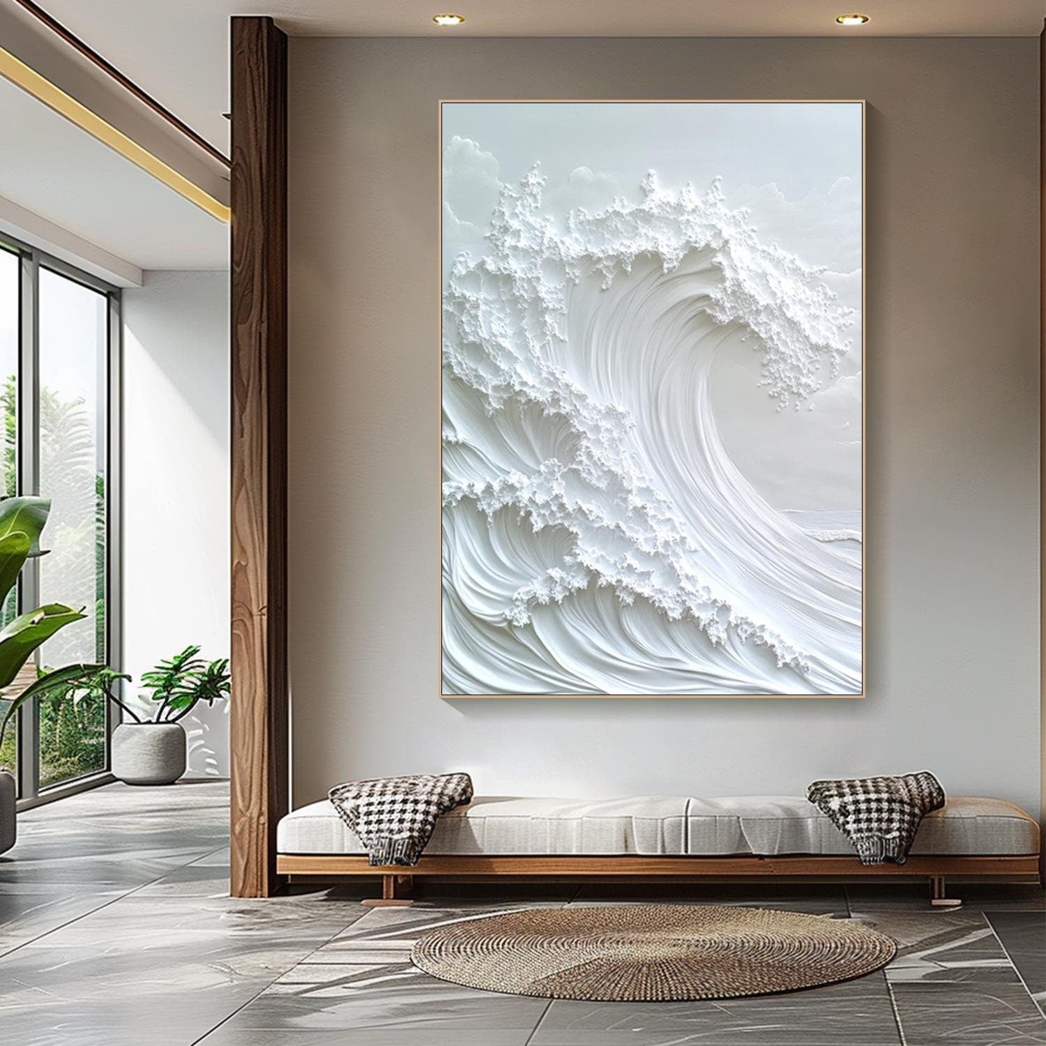 Tidal Serenity: Sculpted Wave Art