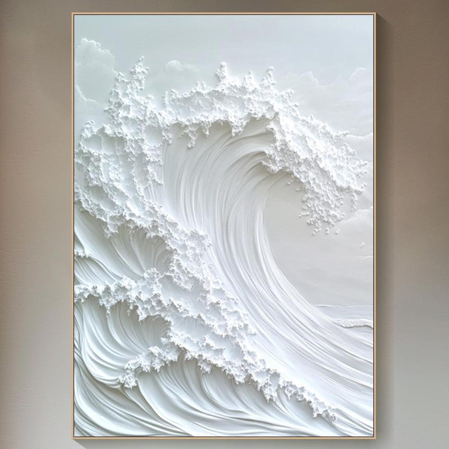 Tidal Serenity: Sculpted Wave Art