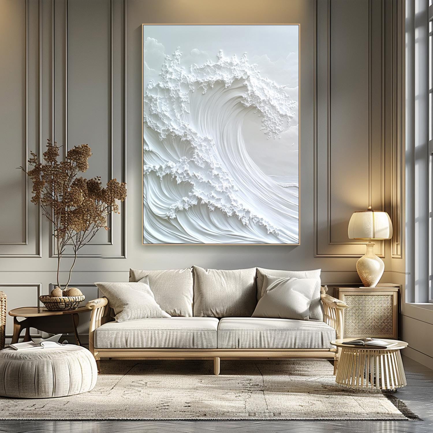 Tidal Serenity: Sculpted Wave Art