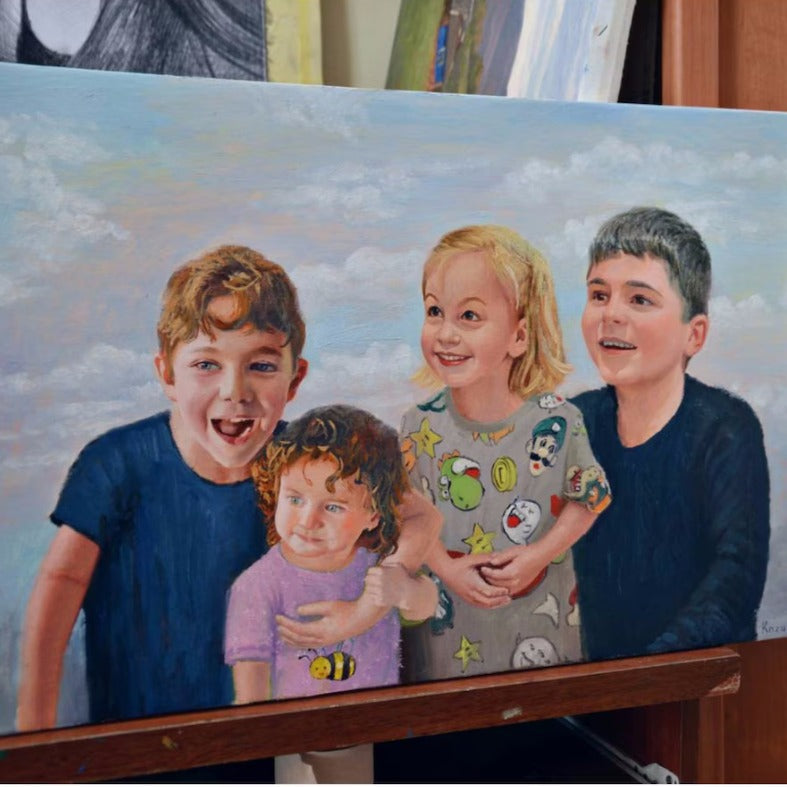 Custom Oil Painting Portraits from Your Photos - Family & Pets#4