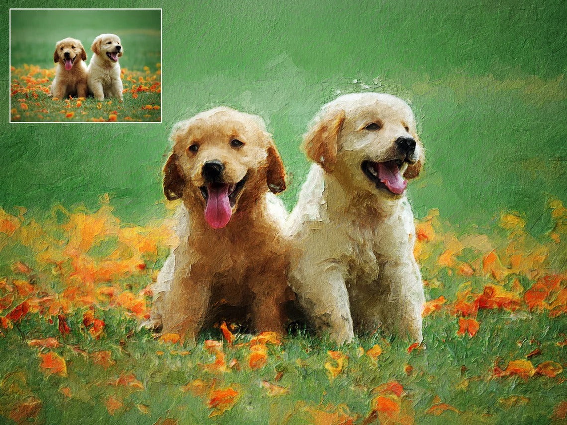 Custom Oil Painting Portraits from Your Photos - Family & Pets#5