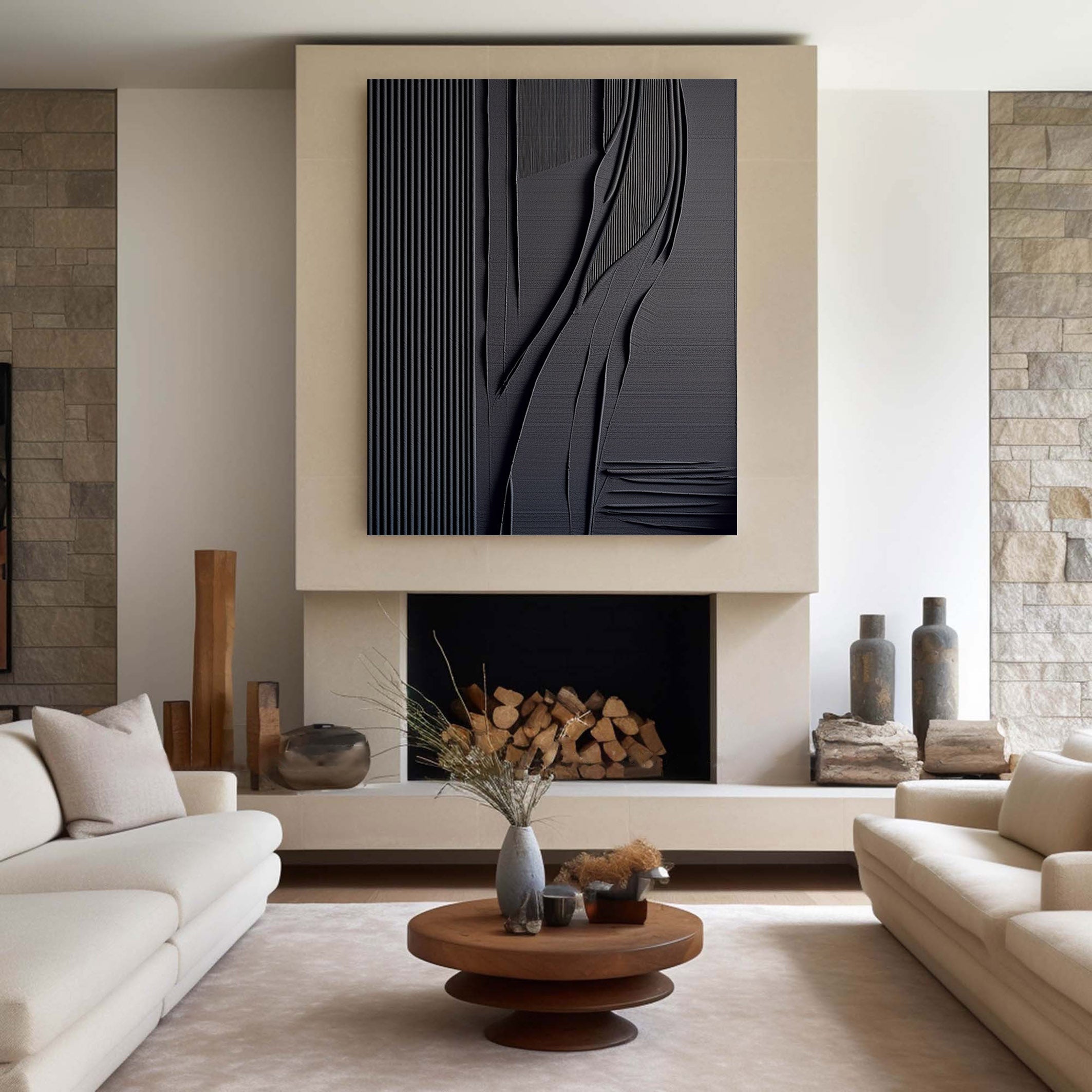 Black Minimalist Painting #BM 010