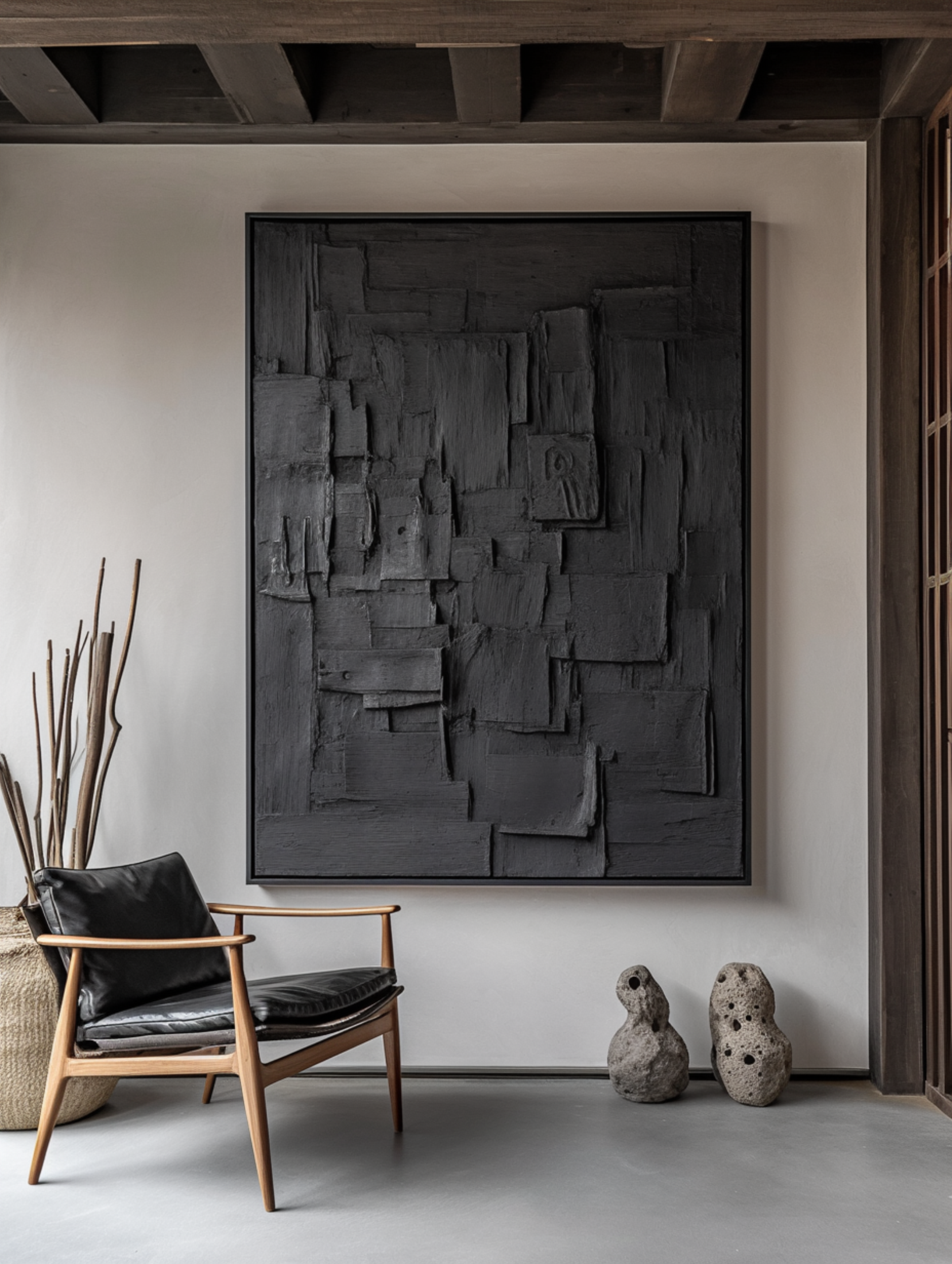 Ebony Mosaic: Textured Geometry